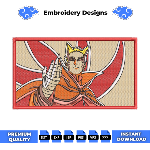 Naruto Baryon Mode Embroidery Design