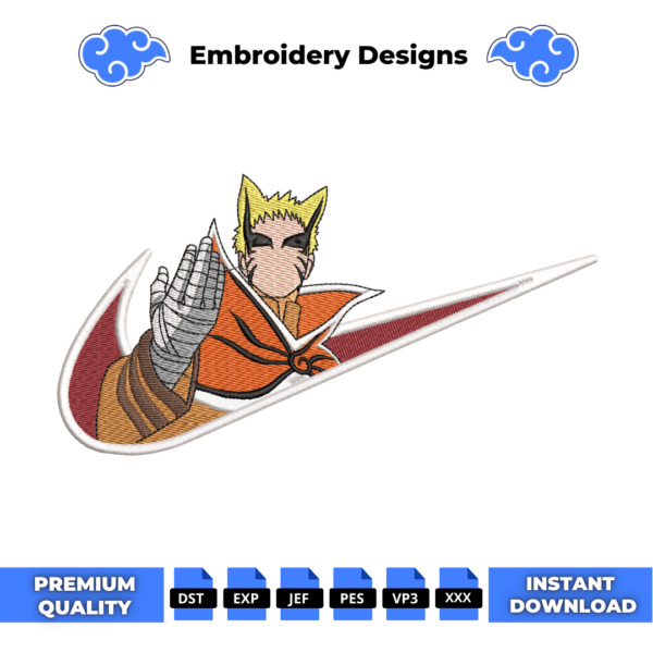 Naruto Baryon Swoosh Embroidery Design