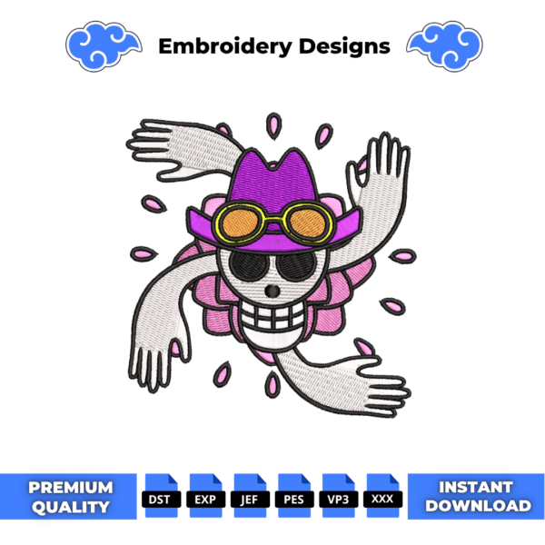 Nico Robin Logo One Piece Embroidery Design