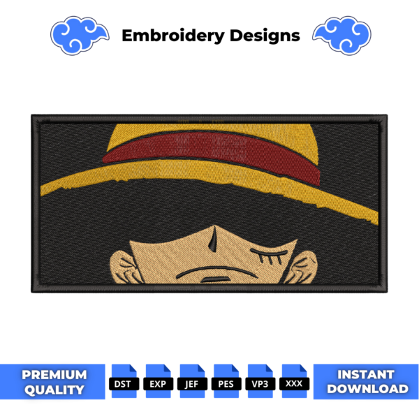 One Piece Luffy Eyes Embroidery Design