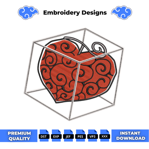 Ope Ope No Mi Fruit Embroidery Design