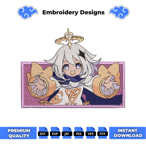 Paimon Genshin Impact Embroidery Design