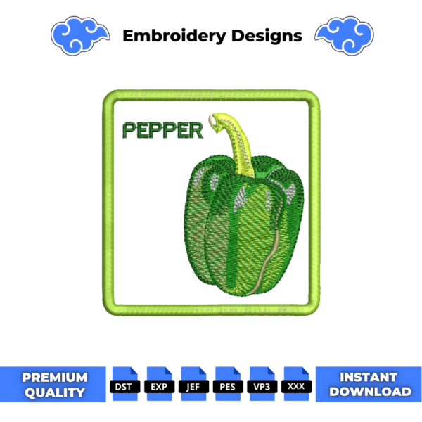 Pepper Cap Embroidery Design