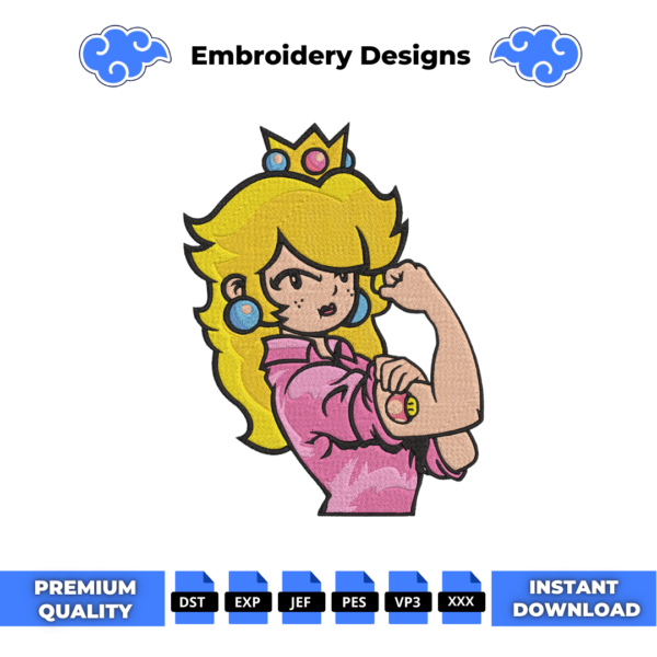 Princess Peach Boss Embroidery Design