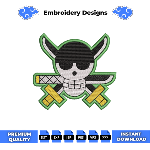 Roronoa Zoro Logo Embroidery Design