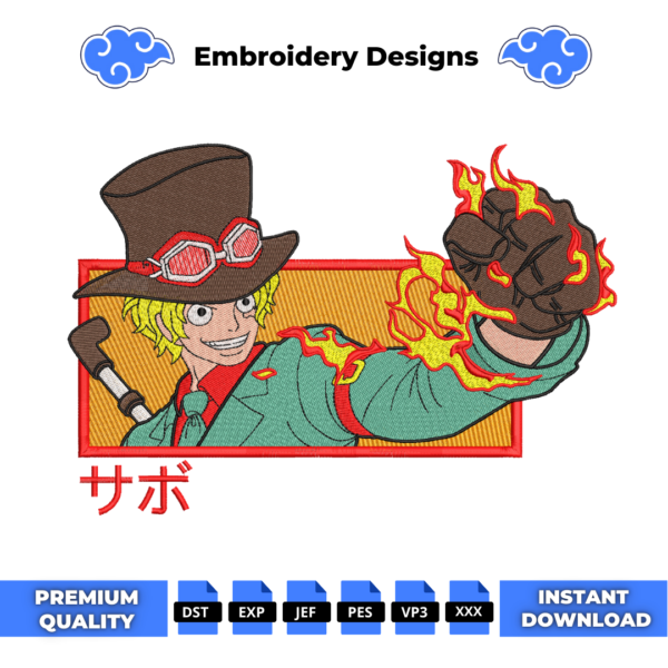 Sabo One Piece Embroidery Design