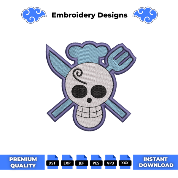 Sanji Logo Embroidery Design