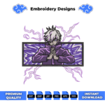 Satoru Gojo Boxed Embroidery Design