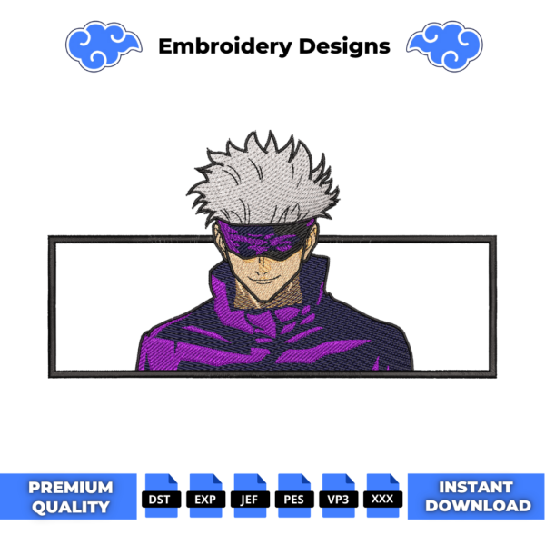 Satoru Gojo Embroidery Design