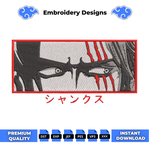Shanks One Piece Eyes Embroidery Design