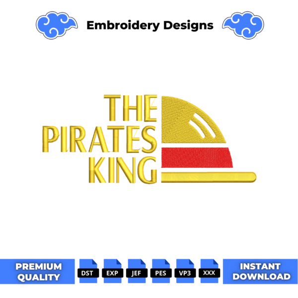 The Pirates King One Piece Embroidery Design