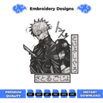 Toji Stab Gojo Embroidery Design
