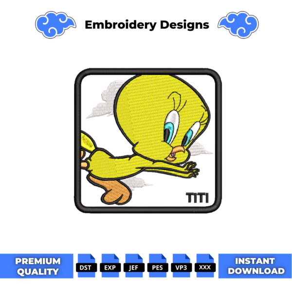 Tweety Cap Embroidery Design