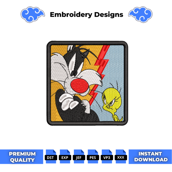 Tweety Sylvester Cap Embroidery Design
