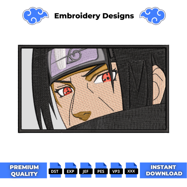 Uchiha Itachi Embroidery Design