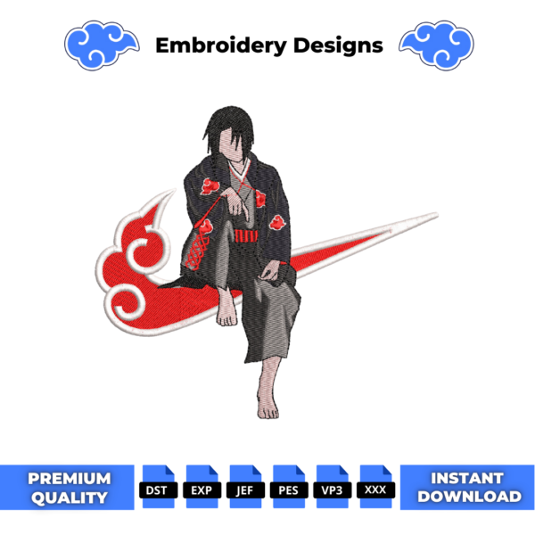 Uchiha Itachi Swoosh Embroidery Design