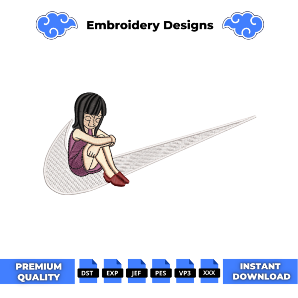 Young Nico Robin Embroidery Design