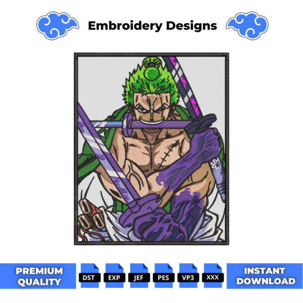 Zoro Boxed Embroidery Design