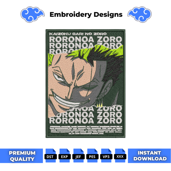 Zoro Cover Boxed Embroidery Design