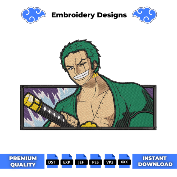 Zoro Embroidery Design