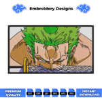 Zoro Roronoa Boxed Embroidery Design