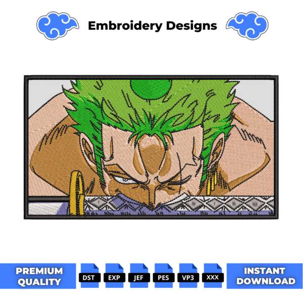 Zoro Roronoa Boxed Embroidery Design