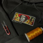 Ace Smile Anime Embroidery Design stitched by a customer