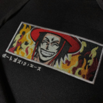 Ace Smile Anime Embroidery Design stitched by a customer