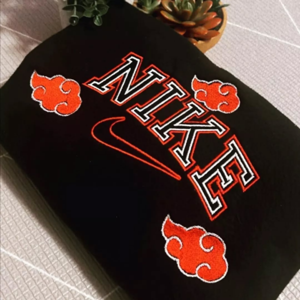 Akatsuki Swoosh Anime Embroidery Design stitched by a customer