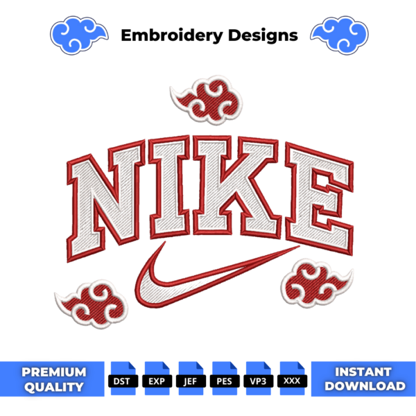 Akatsuki Swoosh Anime Embroidery Design