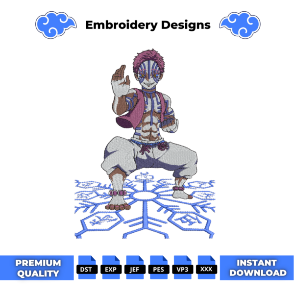 Akaza Anime Embroidery Design