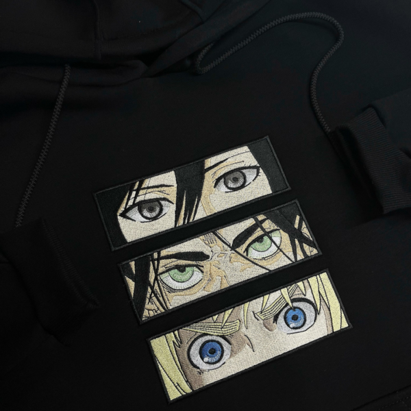 Armin Eyes AOT Embroidery Design stitched by a customer