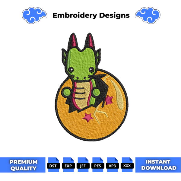 Baby Shenron Embroidery Design
