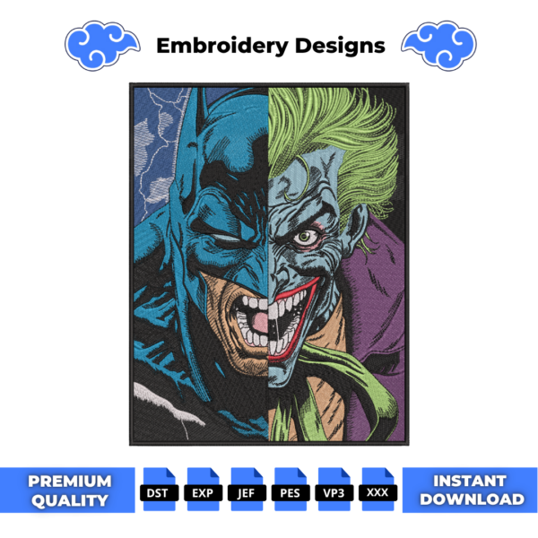 Batman and Joker Boxed Embroidery Design