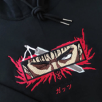 Berserk Guts Eyes Embroidery Design stitched by a customer