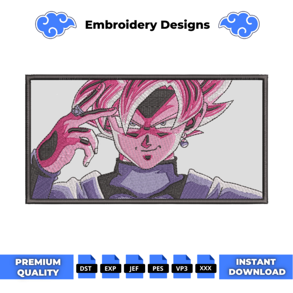 Black Goku Embroidery Design