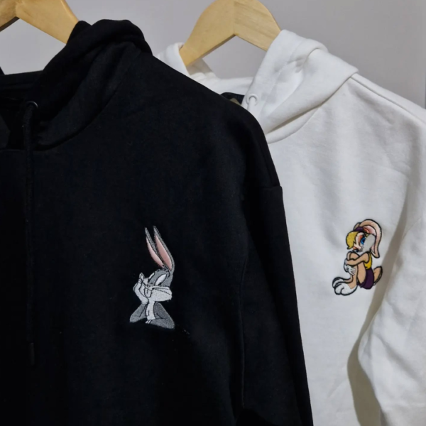 Bugs and Lola Bunny Embroidery Design stitched by a customer