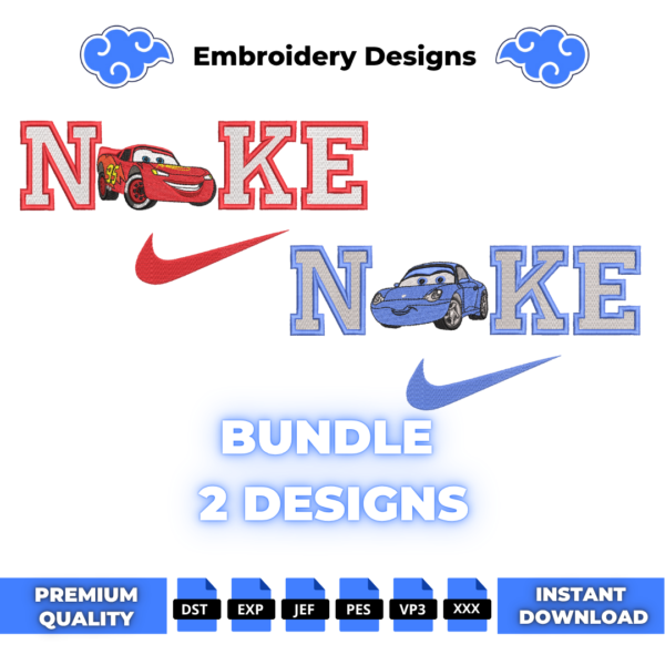 Bundle Flash McQueen and Sally Embroidery Design
