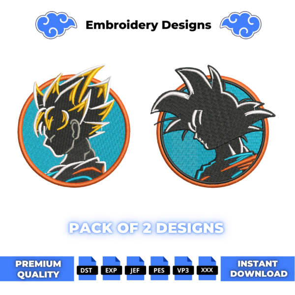 Bundle Goku and Super Saiyan Embroidery Designs