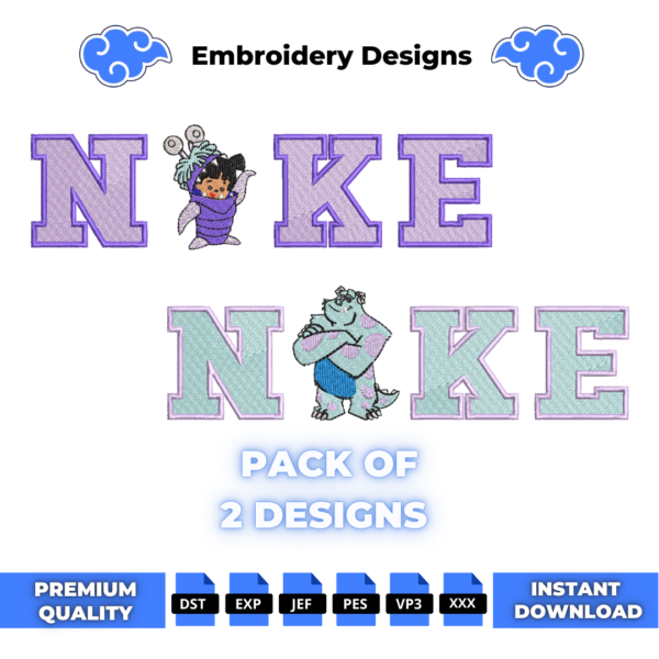 Bundle Monsters Inc Embroidery Design