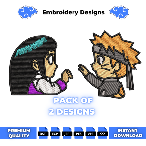 Bundle Naruto and Hinata Anime Embroidery Designs