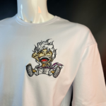 Chibi Luffy Gear 5 Laugh Embroidery Design stitched by a customer
