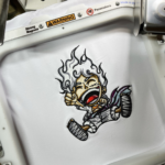 Chibi Luffy Gear 5 Laugh Embroidery Design stitched by a customer