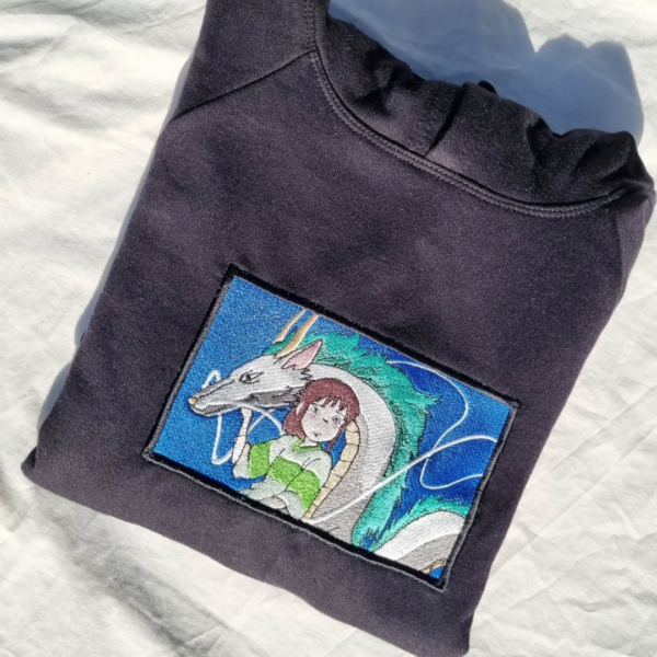 Chihiro and Dragon 2 Embroidery Design stitched by a customer