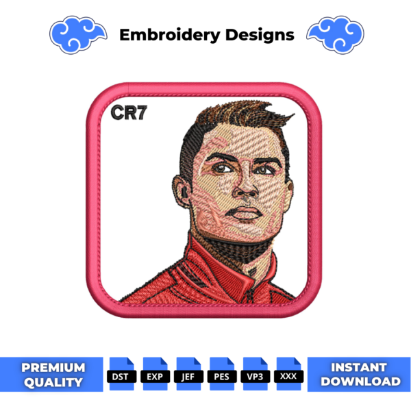 Christiano Ronaldo Cap Embroidery Design