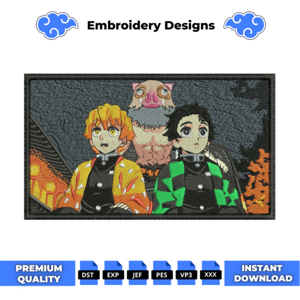Demon Slayer Embroidery Design