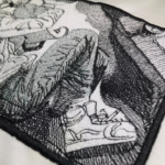 Denji Boxed Embroidery Design stitched by a customer