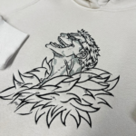 Doflamingo and Logo Embroidery Design stitched by a customer