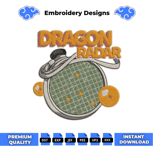 Dragon Ball Radar Embroidery Design