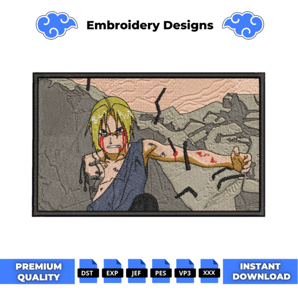 Edward Elric Anime Embroidery Design